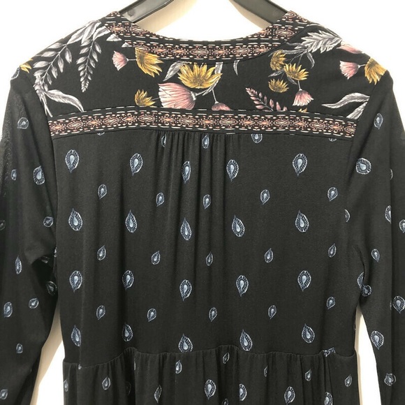 STYLE & CO | Black Peasant Boho Long Sleeve Dress - Picture 11 of 16